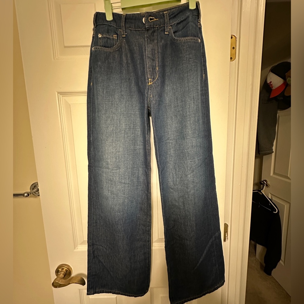 Anthropologie Pilcro The Annie Dark Blue Wide Leg Jeans - Size 25 - Picture 5 of 15